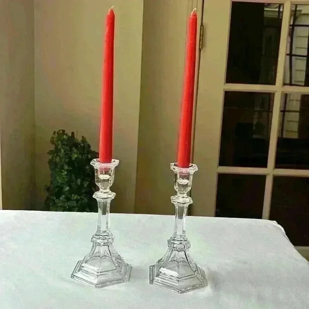2 Matching Toscany Candleholders/Candle Sticks 24% Lead Crystal